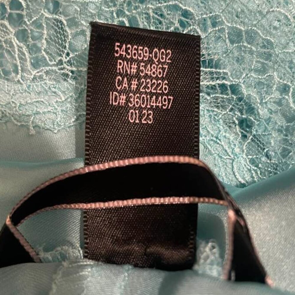 Victoria's Secret Medium Satin Side-Tie Teddy Romper Bodysuit Lace Blue - Picture 13 of 15